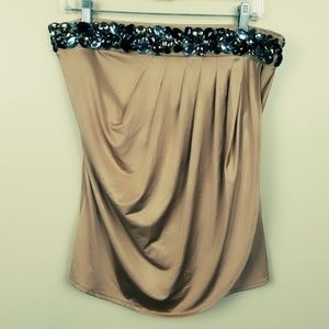 Cache | Gold wrap skirt